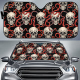 Red Snake Skull Pattern Car Sun Shade