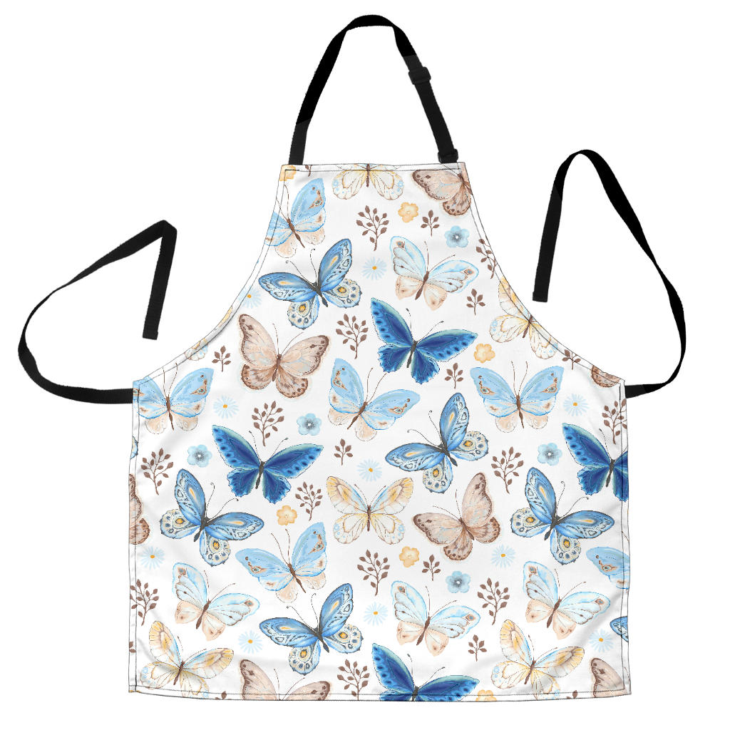 Blue Butterfly Pattern Adjustable Apron