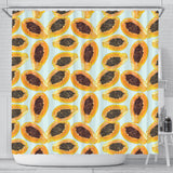 Watercolor Papaya Pattern Shower Curtain Fulfilled In US