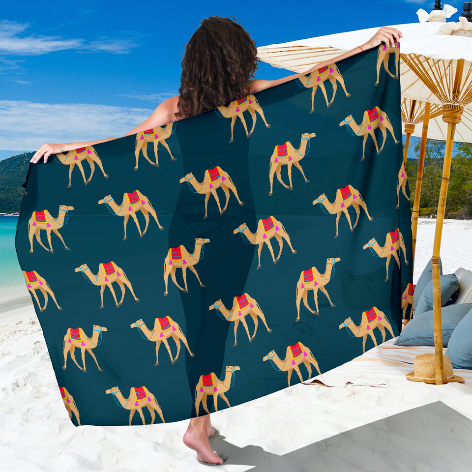 Camel Pattern Blue Blackground Sarong