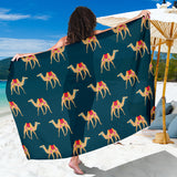 Camel Pattern Blue Blackground Sarong