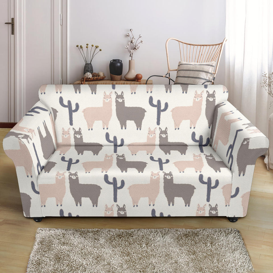 Llama Alpaca Pattern Loveseat Couch Slipcover