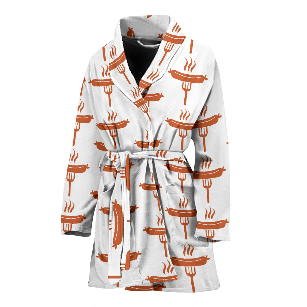 Sausage Pattern Print Design 05 Women's Bathrobe