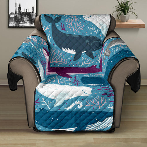 Whale design pattern Recliner Cover Protector