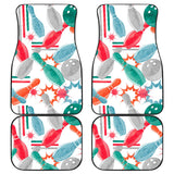 Watercolor Bowling Pattern Front And Back Car Mats