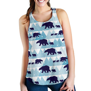 polar bear winter snow pattern Women Racerback Tank Top
