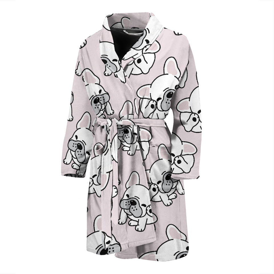 Cute French Bulldog Pattern Men'S Bathrobe