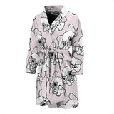 Cute French Bulldog Pattern Men'S Bathrobe