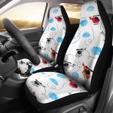 Watercolor Helicopter Cloud Pattern Universal Fit Car Seat Covers