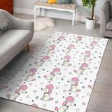 Cute Poodle Dog Star Pattern Area Rug