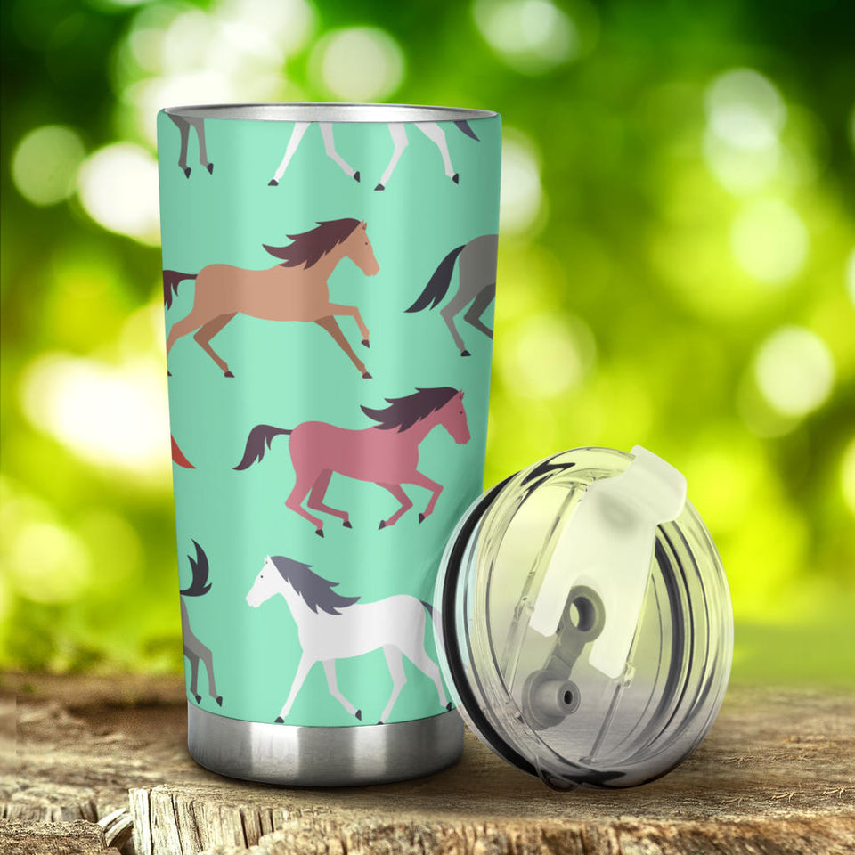 Colorful Horses Pattern Tumbler