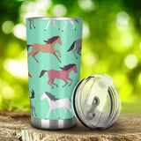 Colorful Horses Pattern Tumbler