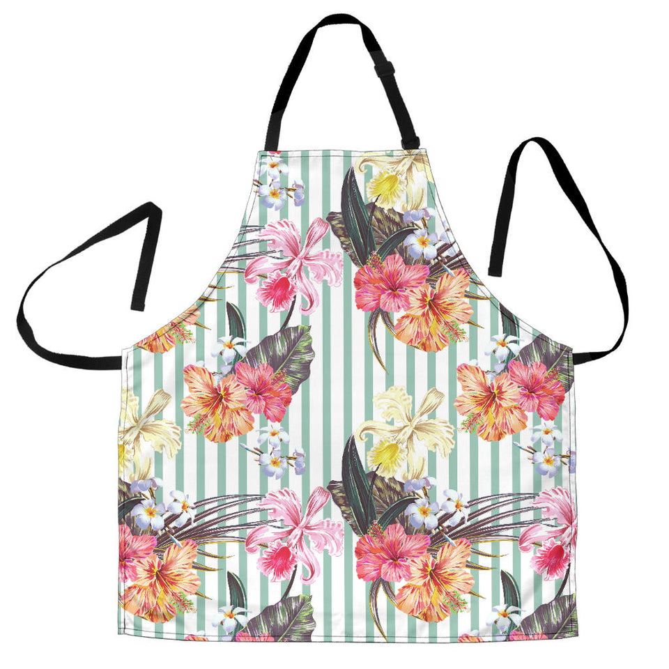 Colorful Orchid Flower Pattern Adjustable Apron