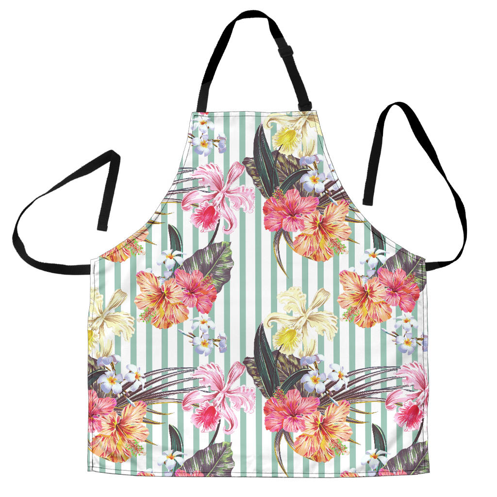 Colorful Orchid Flower Pattern Adjustable Apron