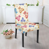 Teddy Bear Pattern Print Design 05 Dining Chair Slipcover