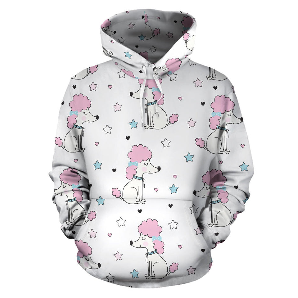 Cute Poodle Dog Star Pattern Men Women Pullover Hoodie