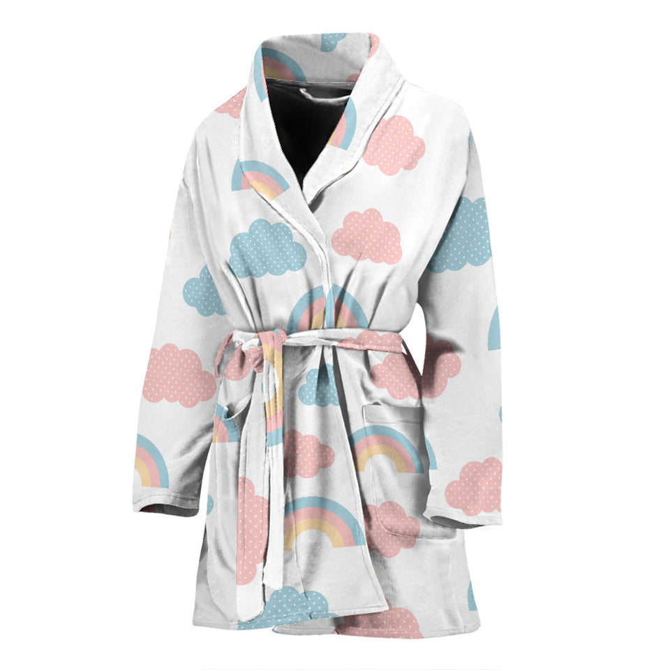 Cute Rainbow Clound Pattern Women'S Bathrobe