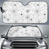 Spider Web Cobweb Pattern White Background Car Sun Shade