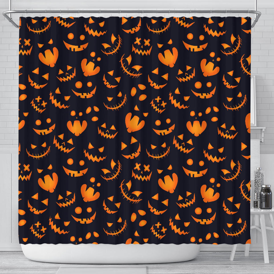 Halloween Pattern Pumpkin Background Shower Curtain Fulfilled In US