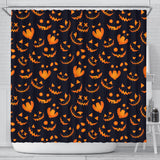 Halloween Pattern Pumpkin Background Shower Curtain Fulfilled In US