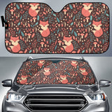 Fox Leaves Mushroom Pattern Car Sun Shade