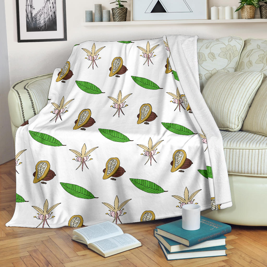 Color Hand Drawn Cocoa Pattern Premium Blanket