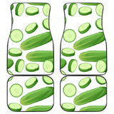 Cucumber Whole Slices Pattern Front And Back Car Mats
