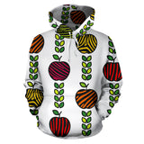 Colorful Apples Leave Zebra Stripe Men Women Pullover Hoodie