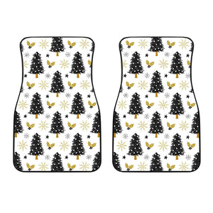 Christmas Tree Holly Snow Star Pattern  Front Car Mats