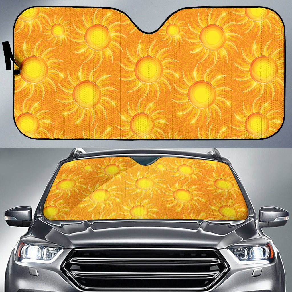 Sun Orange Background Car Sun Shade