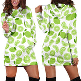 Lime Design Pattern Women'S Hoodie Dress