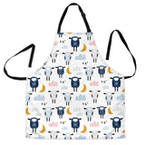 Cute Sleeping Sheep Moon Cloud Pattern Adjustable Apron