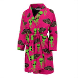 Alien Pattern Print Design 03 Men's Bathrobe
