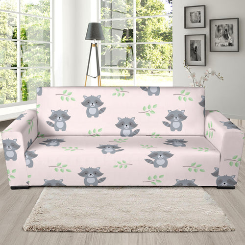 Cute Raccoons Leaves Pattern Sofa Slipcover
