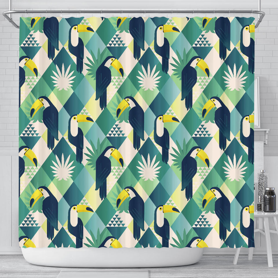 Toucan Tropical Leaves Design Pattern  Shower Curtain Fulfilled In US