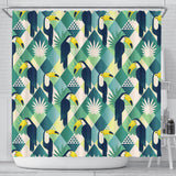 Toucan Tropical Leaves Design Pattern  Shower Curtain Fulfilled In US