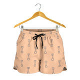 Engine Piston Cream Background Pattern Print Design 04 Women Shorts