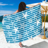 Starfish Blue Blackground Sarong