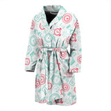 Clock Time Pattern Blackground Men'S Bathrobe