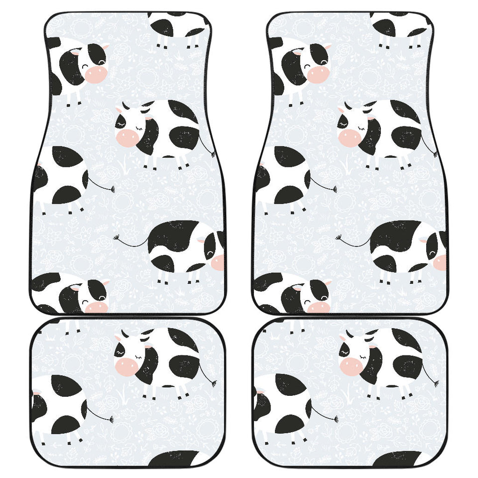 Cute Cows Pattern Front And Back Car Mats