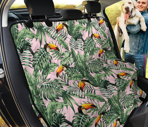 Toucan Tropical Green Jungle Palm Pattern Dog Car Seat Covers