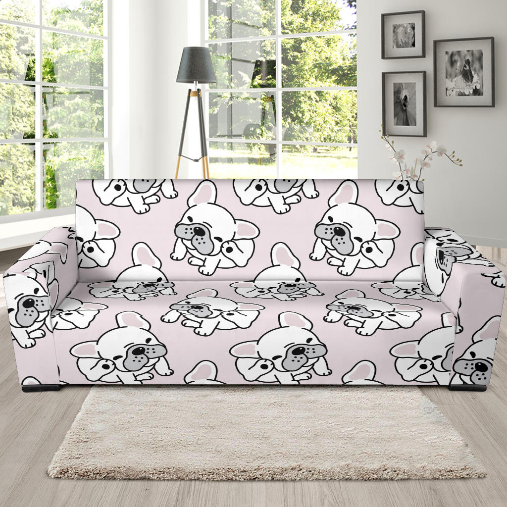 Cute French Bulldog Pattern Sofa Slipcover