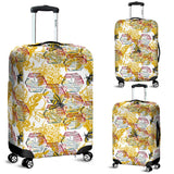 Cool Bee Honeycomb Leaves Pattern Luggage Covers