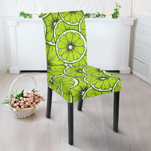 Slices Of Lime Design Pattern Dining Chair Slipcover