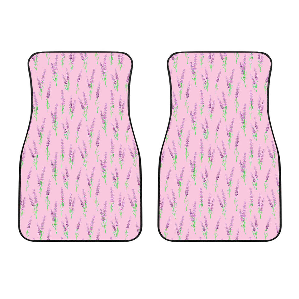 Lavender Pattern Pink Background Front Car Mats