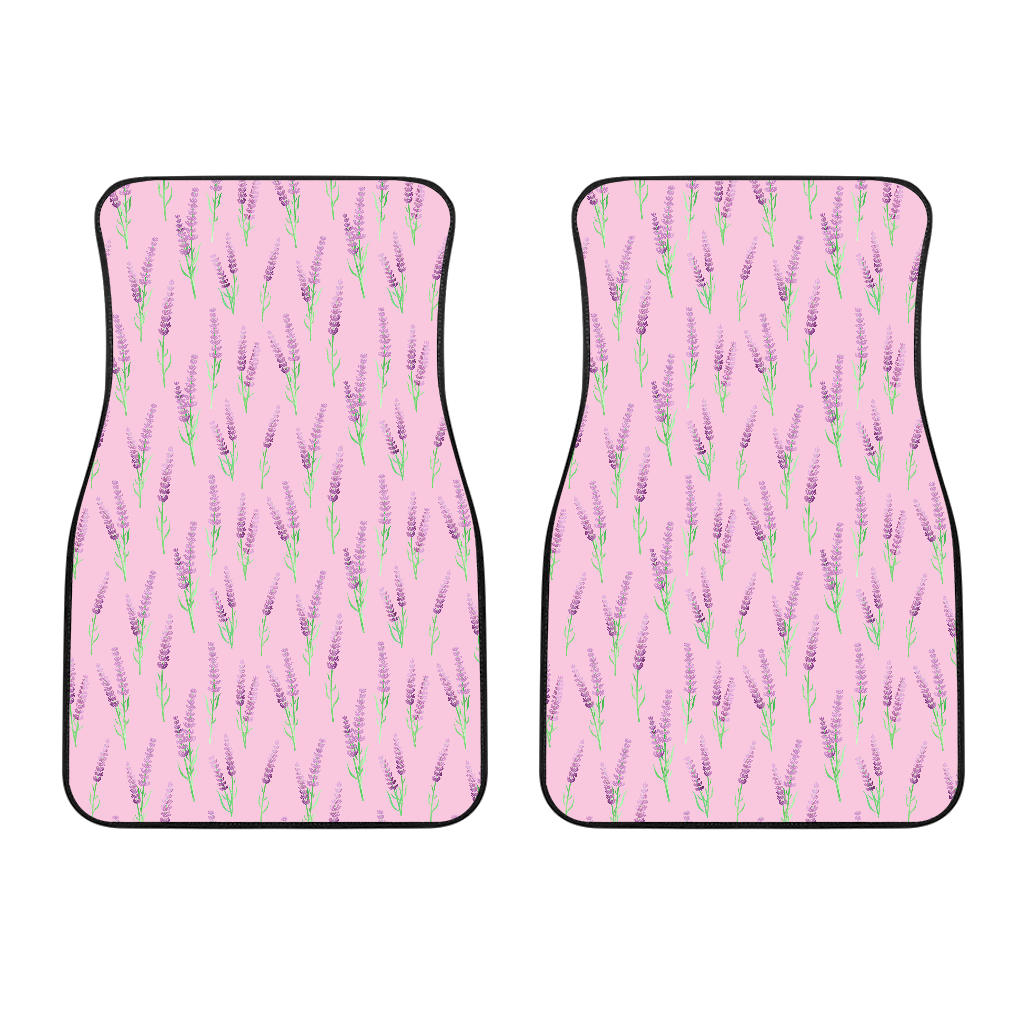 Lavender Pattern Pink Background Front Car Mats
