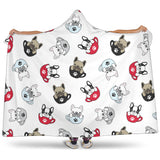 French Bulldog Cup Paw Pattern Hooded Blanket