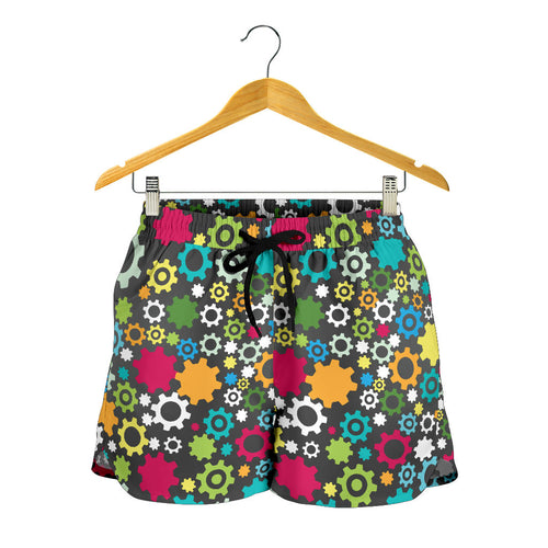 Gear Pattern Print Design 03 Women Shorts