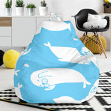 Cute White Sea Lion Seals Pattern Bean Bag Cover
