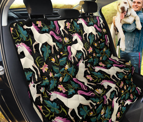 Unicorns Forest Background Dog Car Seat Covers